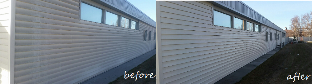 Before and After Vinyl Siding Cleaning Fairbanks